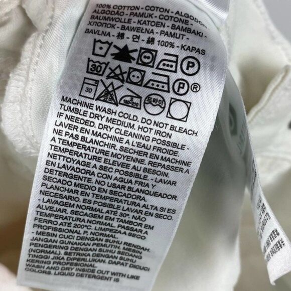 Levis Premium High-Rise Denim Skirt Womens Size 26 White Colorful Pockets Casual - Picture 10 of 11